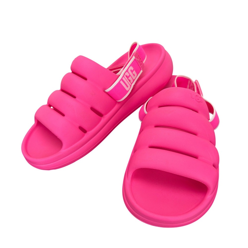 Ugg Pink Sport Yeah Sandal Slingback Size 11 Vibrant Summer Water Resistant